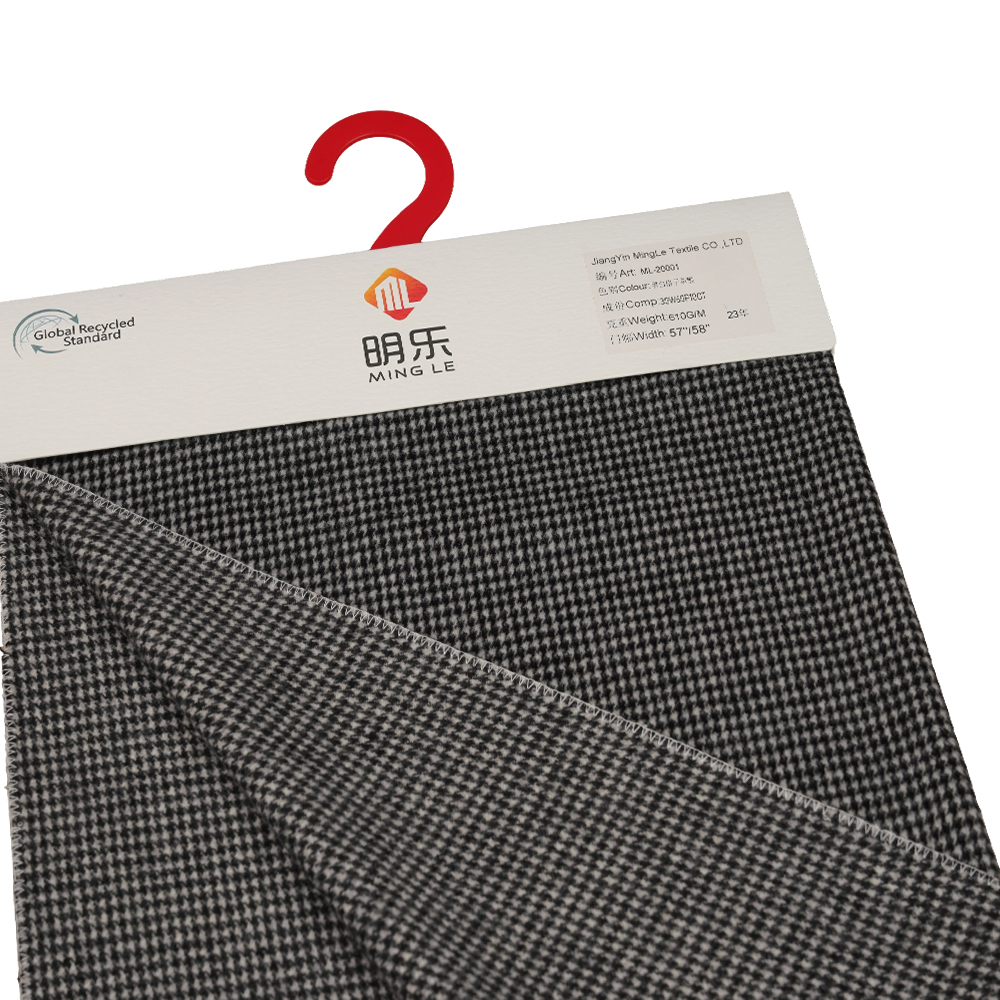 30% Lana, 60% Polyester, 10% Alia Fibra, 610G/M, Black and White, Plaid Single-face Overcoating Fabric, ML-2001