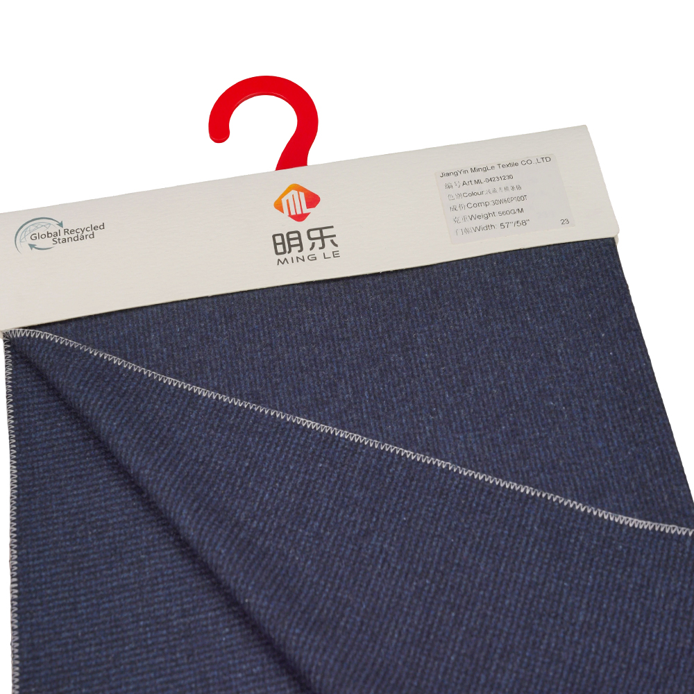 30% Lana, 60% Polyester, 10% Alia Fibra, 560G/M, Benzhiqing + Caeruleus Viridis, Horizontalis Striata Tuedae Fabricae, ML-04231230