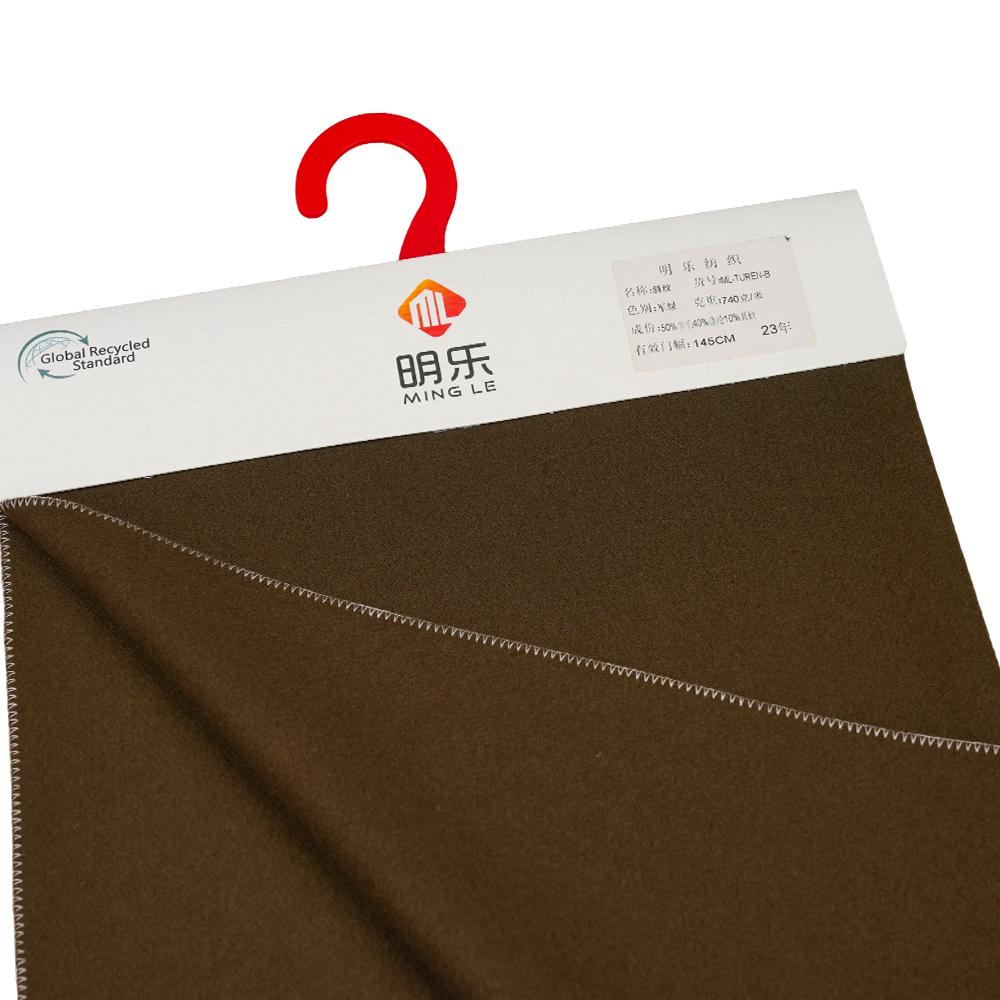 L% Lana, 40% Polyester, 10% Alia Fibra, 740G/M, Militaris Viridis, Twill Melton Fabric, ML-TUREN-B