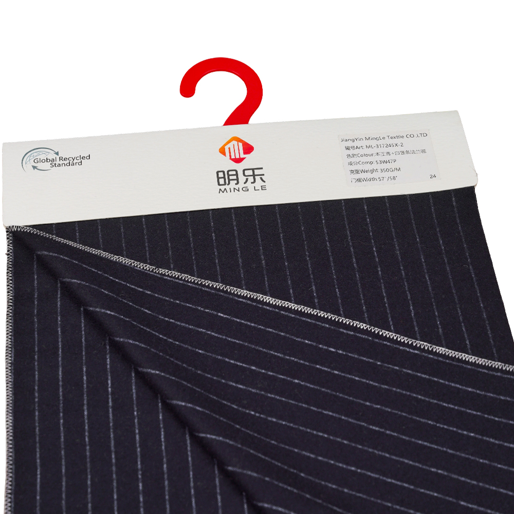 53% Lana, 47% Polyester, 350G/M, Zhiqing + Alba, Vertical Striata Flannel Fabric, ML-317245X-2