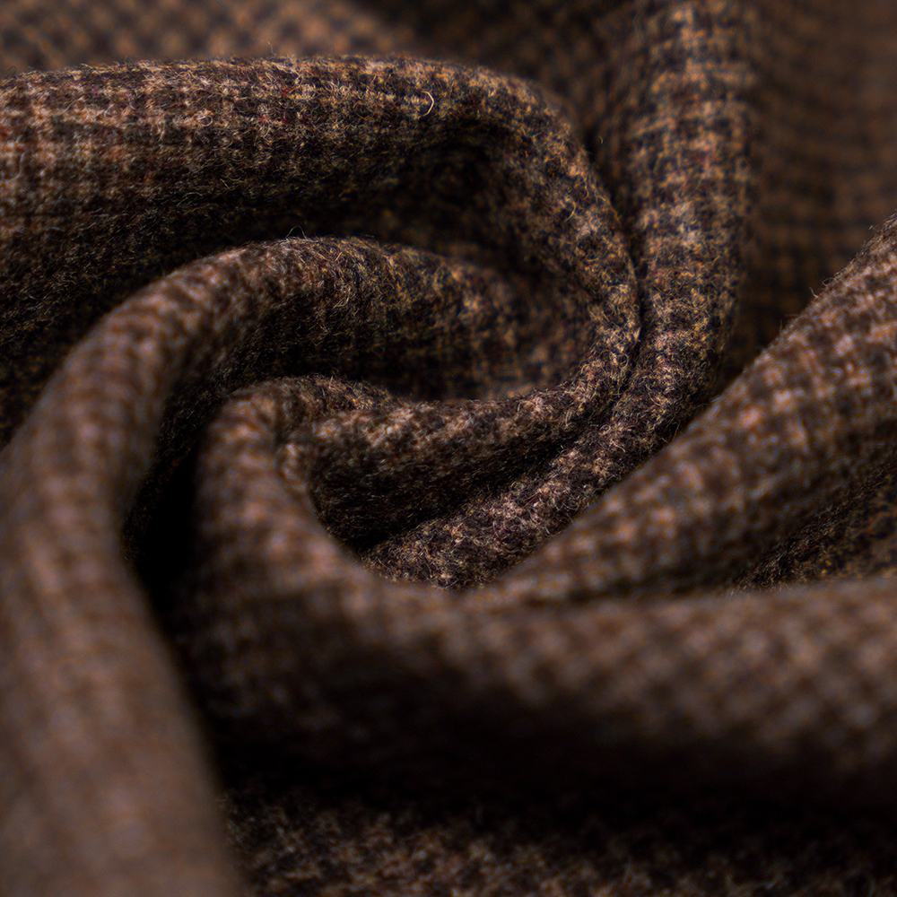 60% Lana, 30% Polyester, 10% Alia Fibra, 300G/M, Coffee Mixta + Red Bean Paste Milium, Flannel Fabric, ML-S06-050