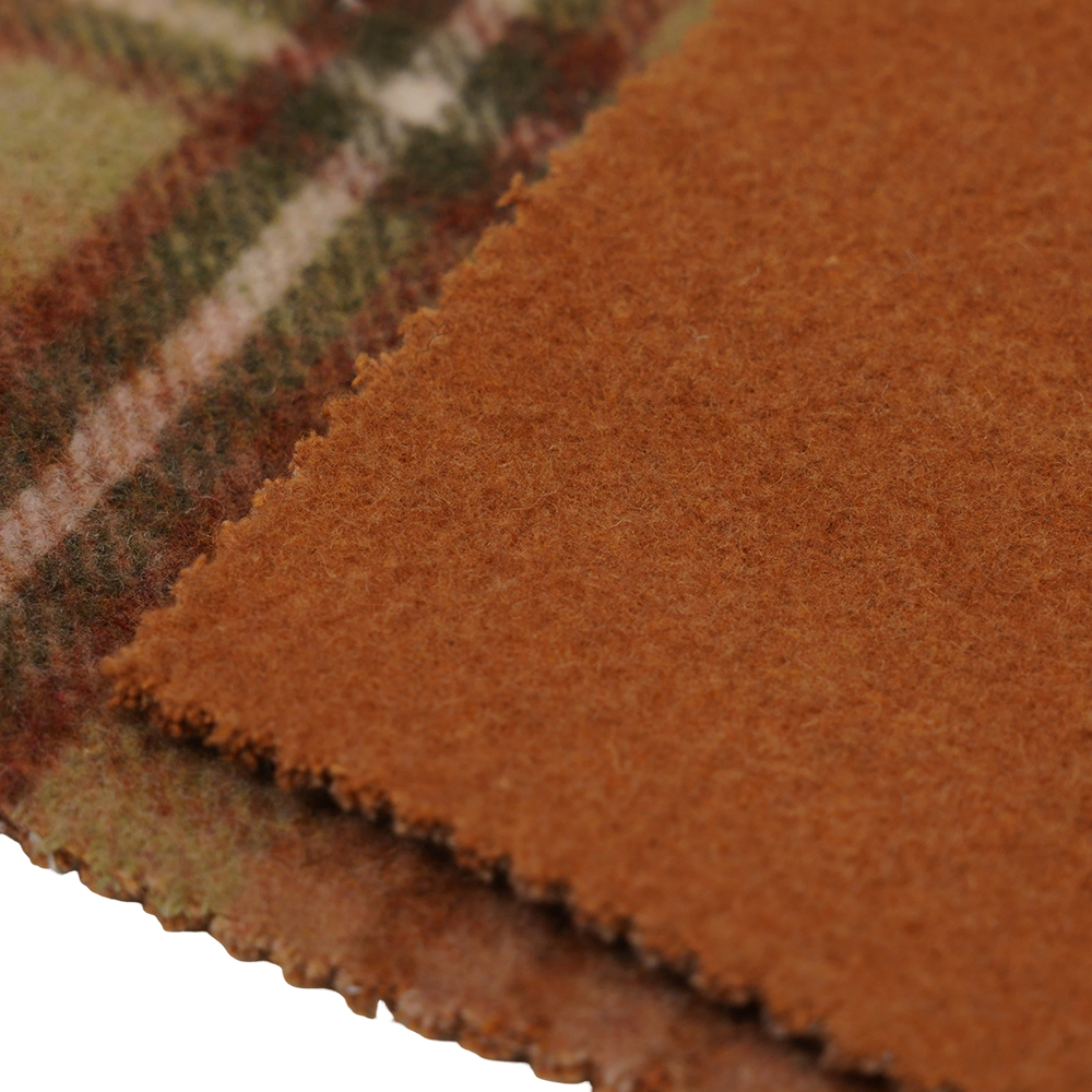 L% Lana, 40% Polyester, 10% Alia Fibra, 860G/M, Brown et Yellow Checkered, Velvet Fabric, ML-062142104