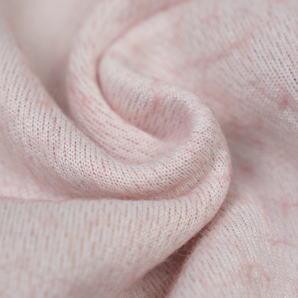 40% Lana, 60% Polyester, 700-740G/M, Pink And White, Piscium Scala Loop Knit Woollen Fabric, ML-26-X082022